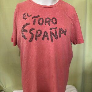 El Toro Espana Lucky Brand Men's Red T Shirt Size Large Cotton